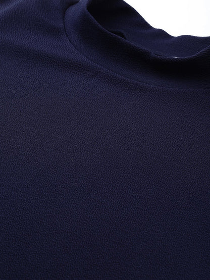 Women's Navy Turtle Neck Top