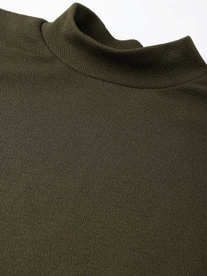 Women's Olive Turtle Neck Top