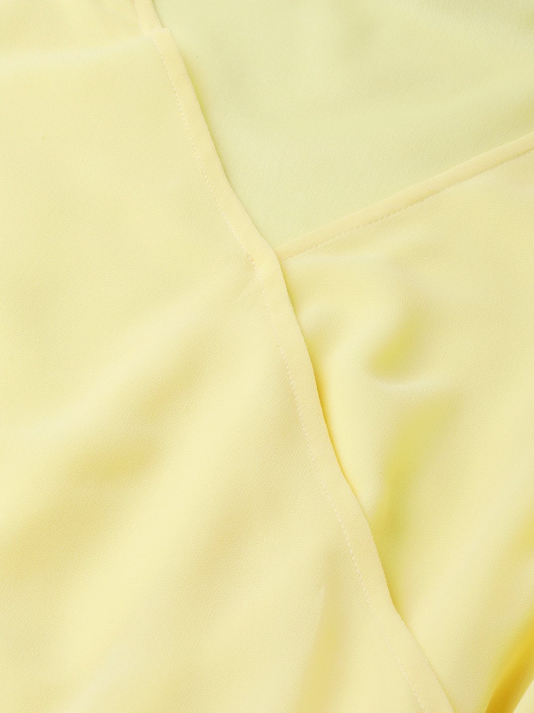 Women's Lemon Pleated Sleeve Crop Top