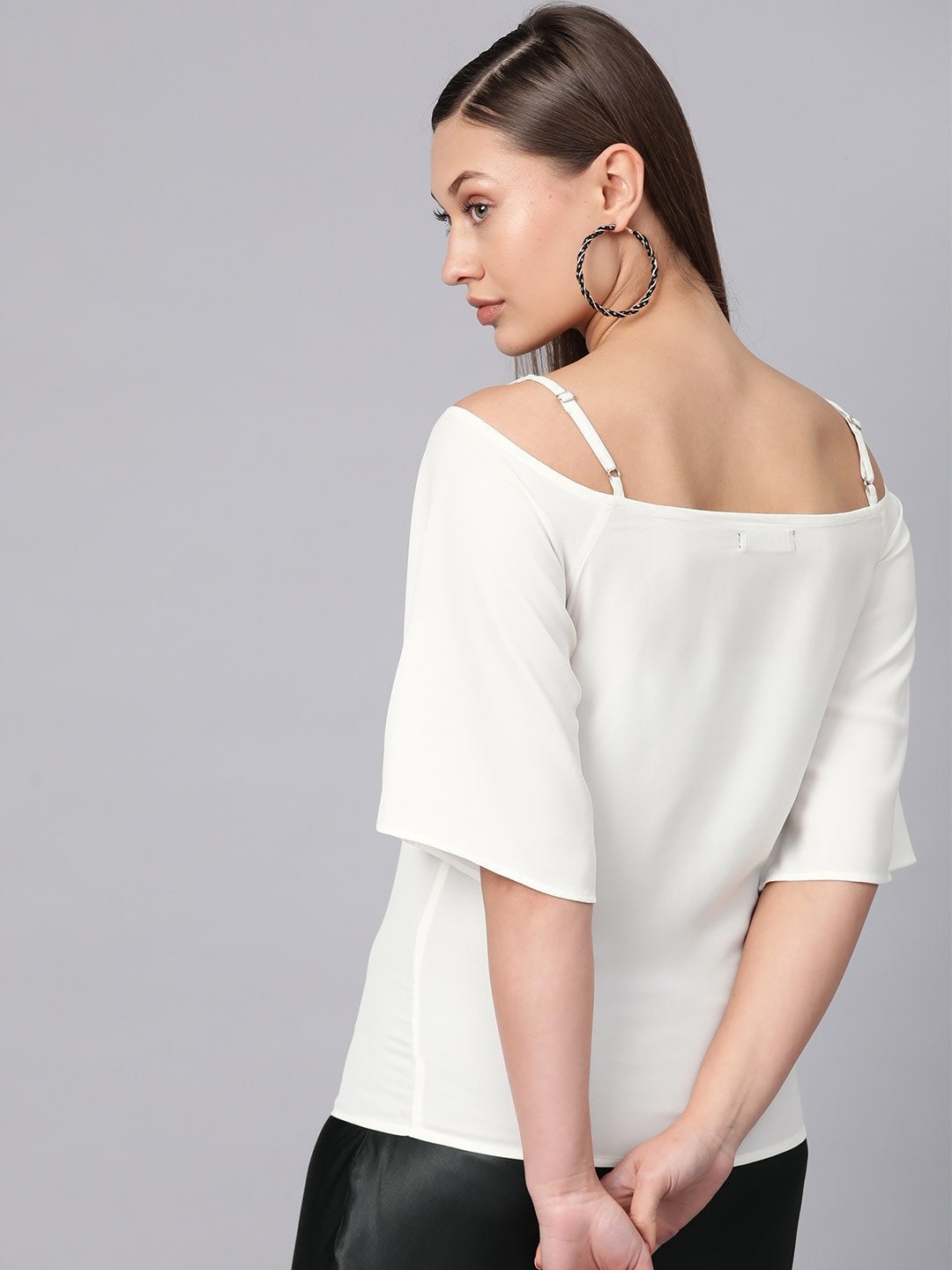 Women's Off-White Strappy Neck Top