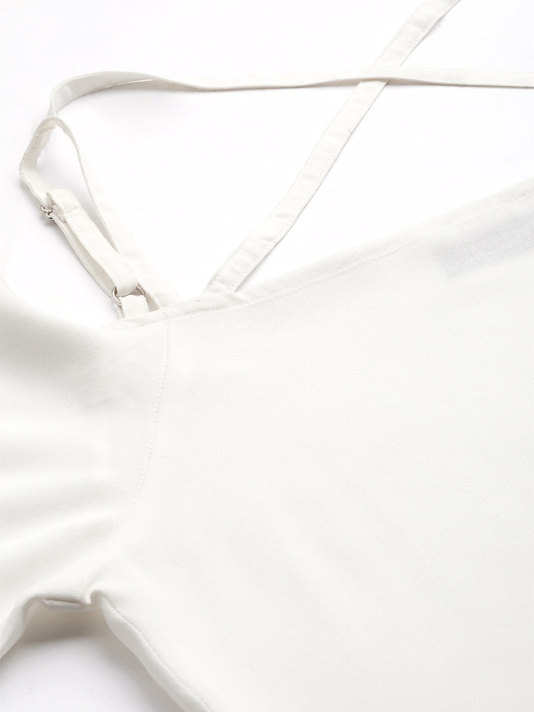 Women's Off-White Strappy Neck Top
