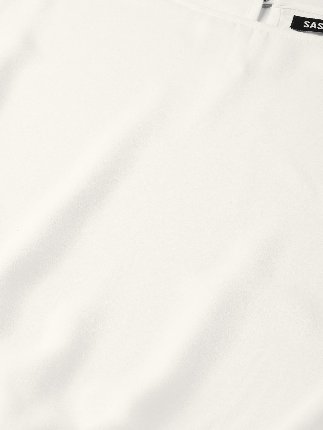 Women's Off-White Sleeve Tie-Up Crop Top