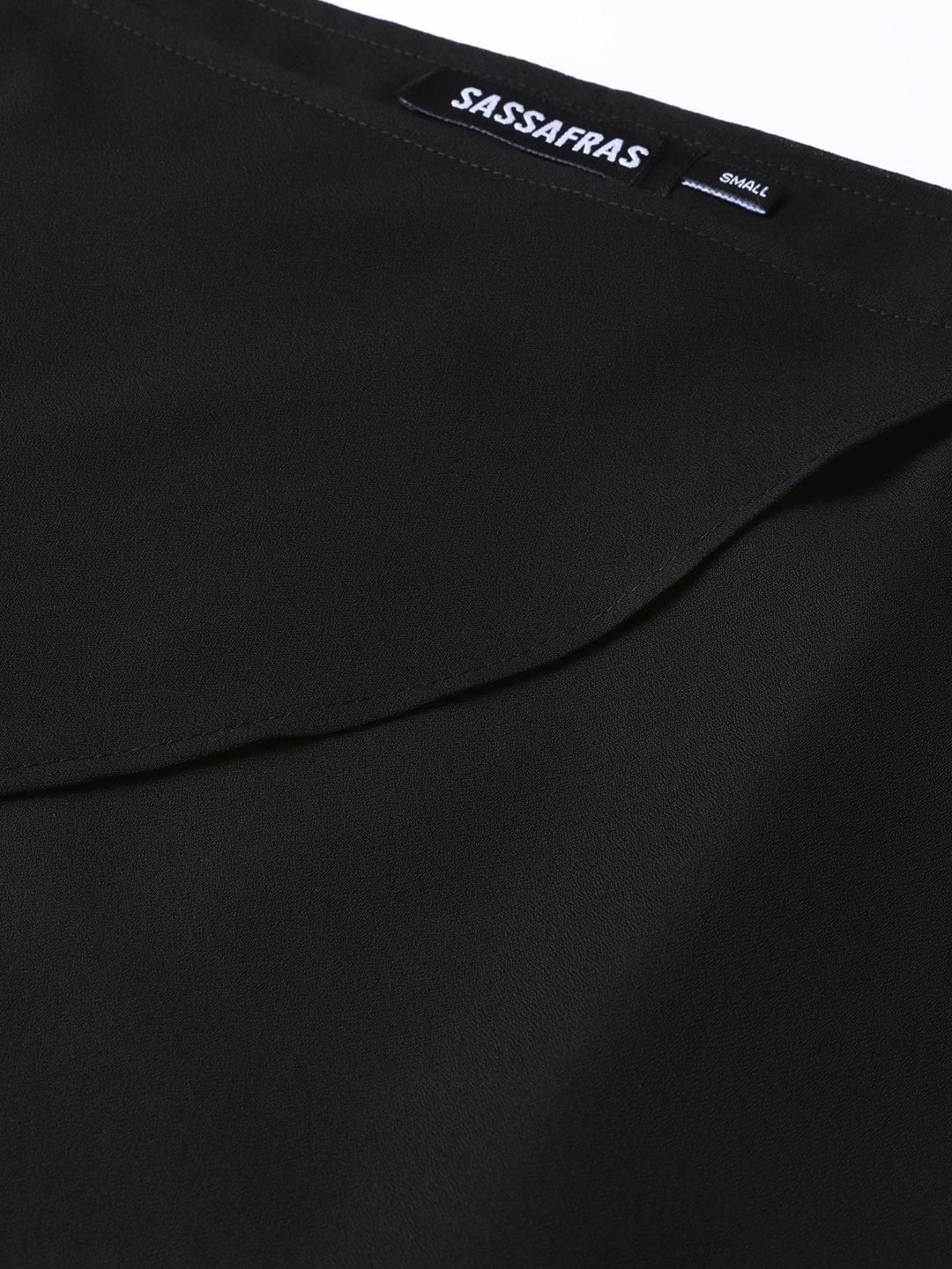 Women's Black Cold Shoulder Layer Top