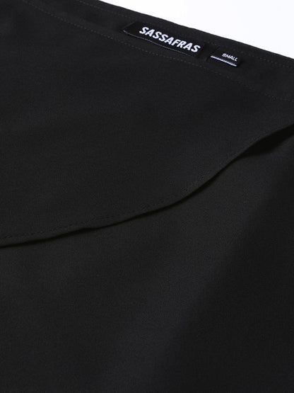 Women's Black Cold Shoulder Layer Top