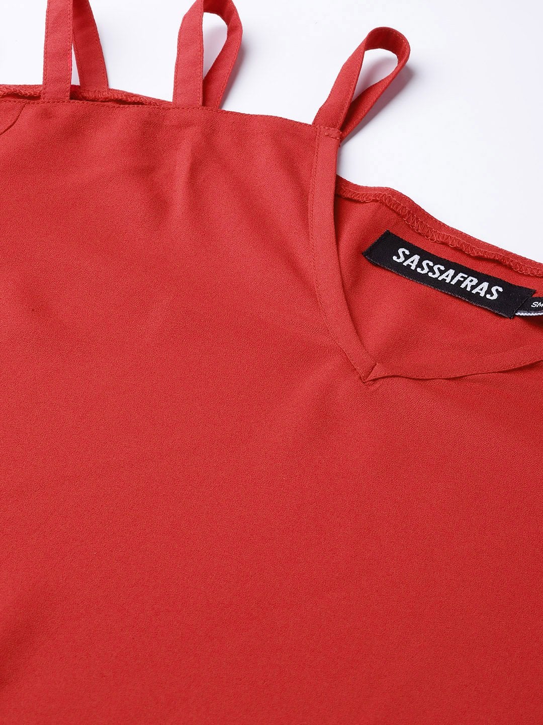 Women's Red Strappy Sleeve Top