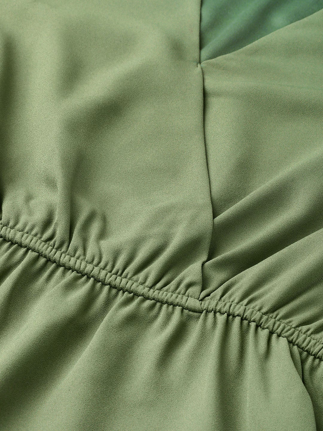 Women's Olive Wrap Peplum Top