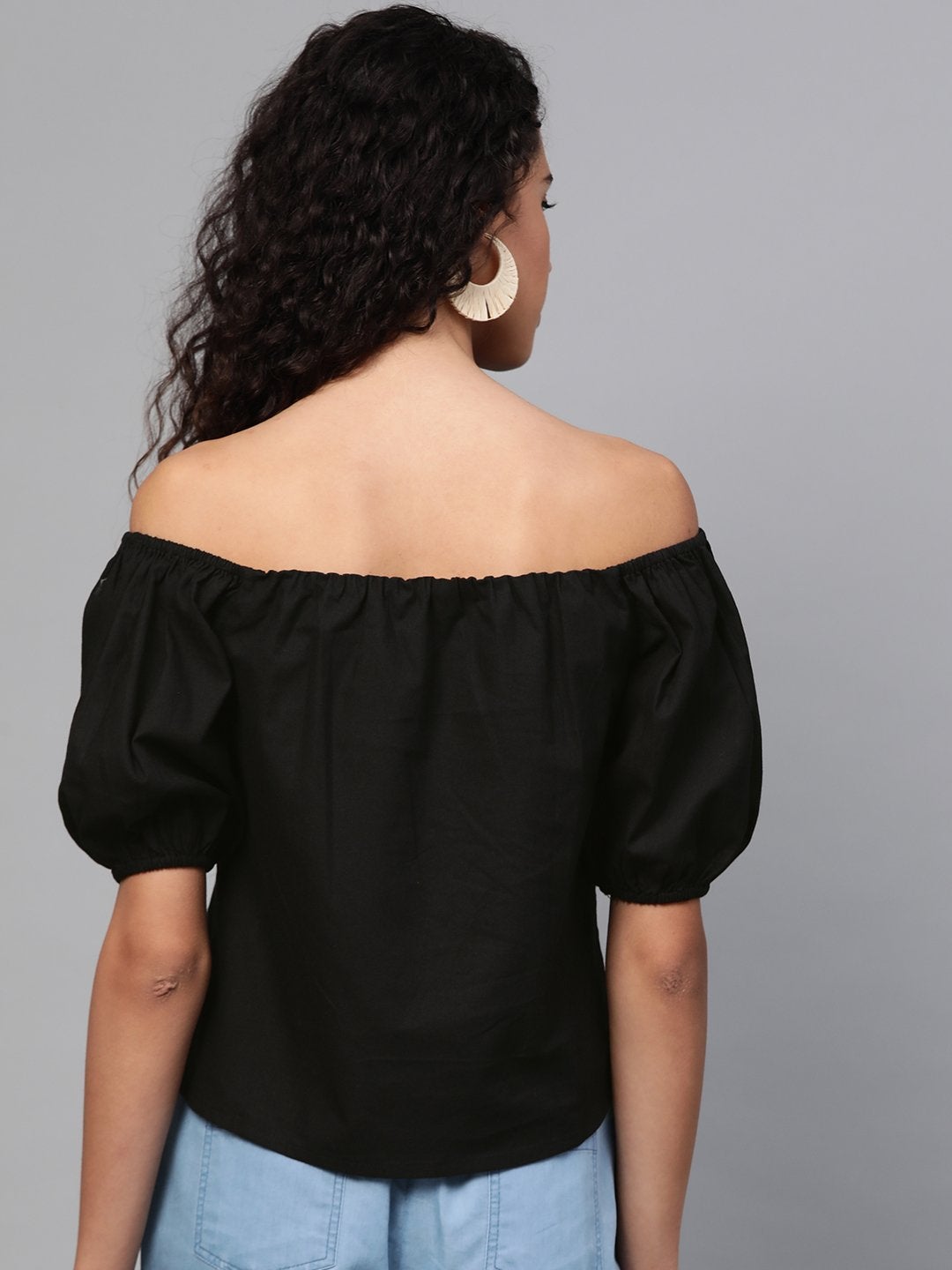 Women's Black Off Shoulder Top
