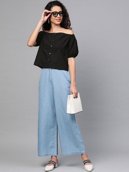 Women's Black Off Shoulder Top
