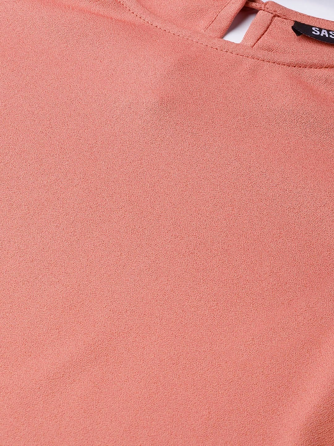 Women's Pink Gathered Sleeve Crop Top