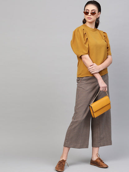 Women's Mustard Back Keyhole Top
