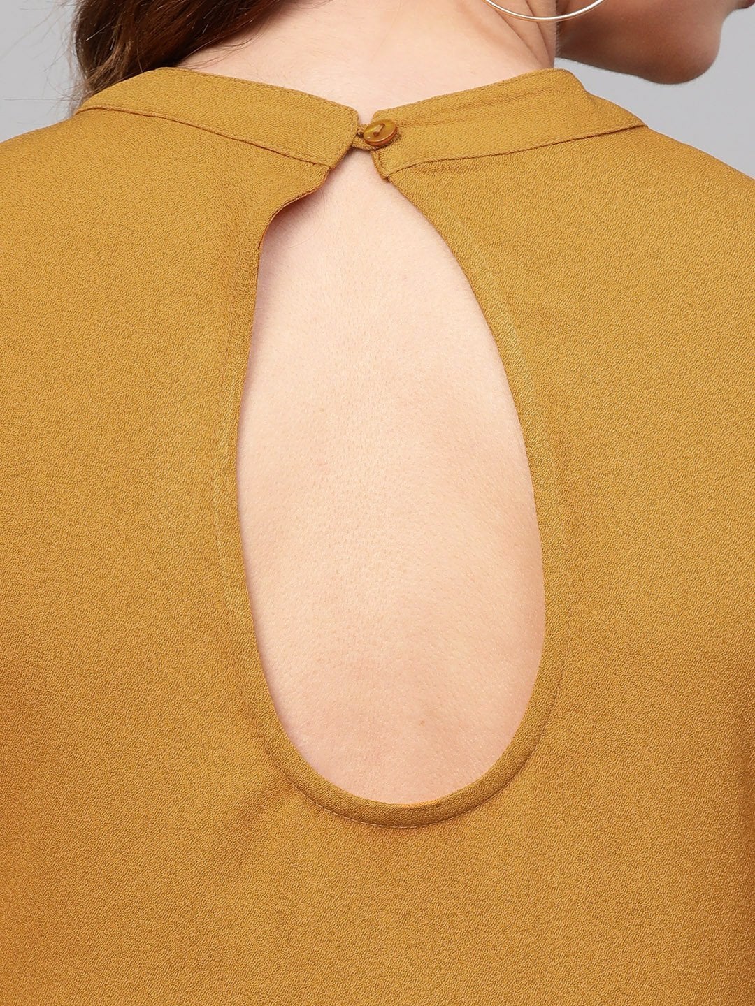 Women's Mustard Back Keyhole Top