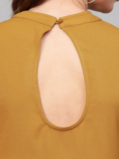 Women's Mustard Back Keyhole Top