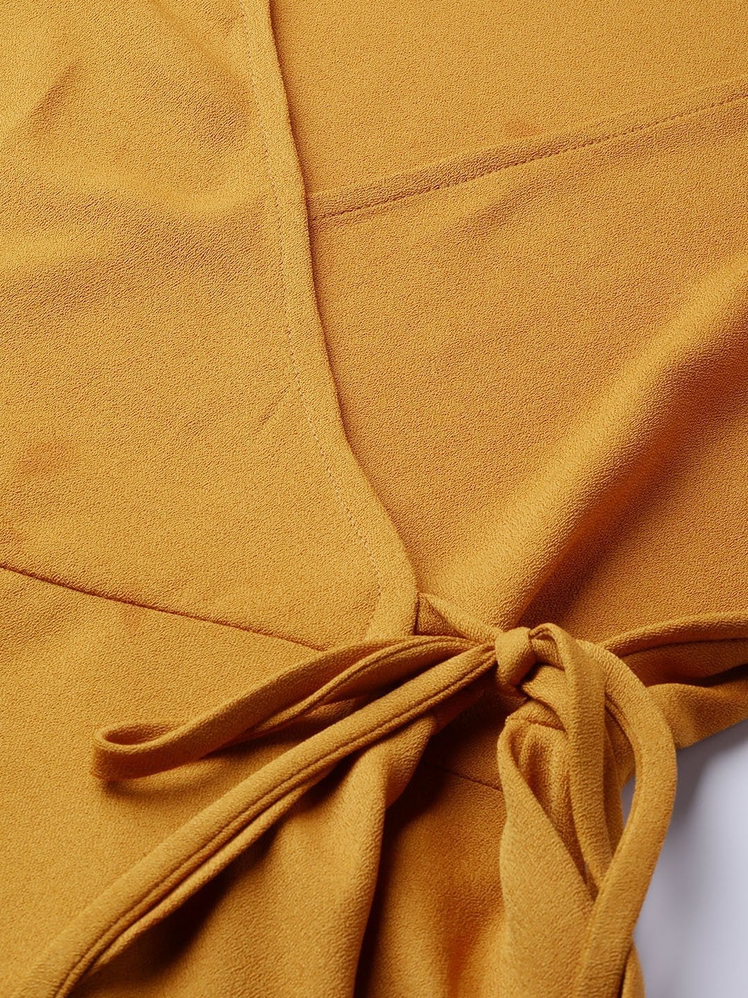Women's Mustard Wrap Tie-Up Top