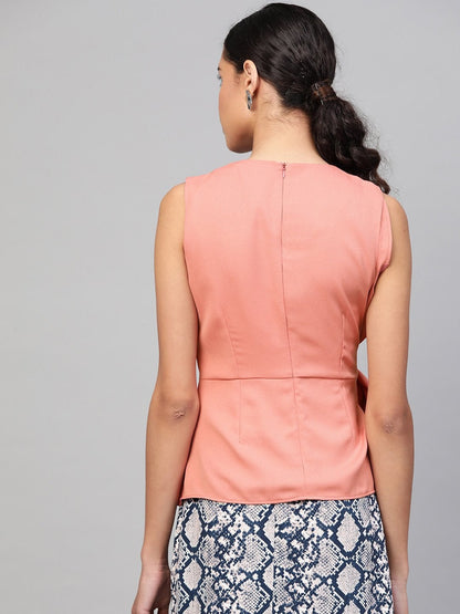 Women's Pink Side Tie-Up Top