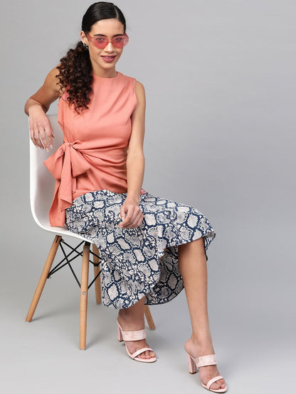Women's Pink Side Tie-Up Top