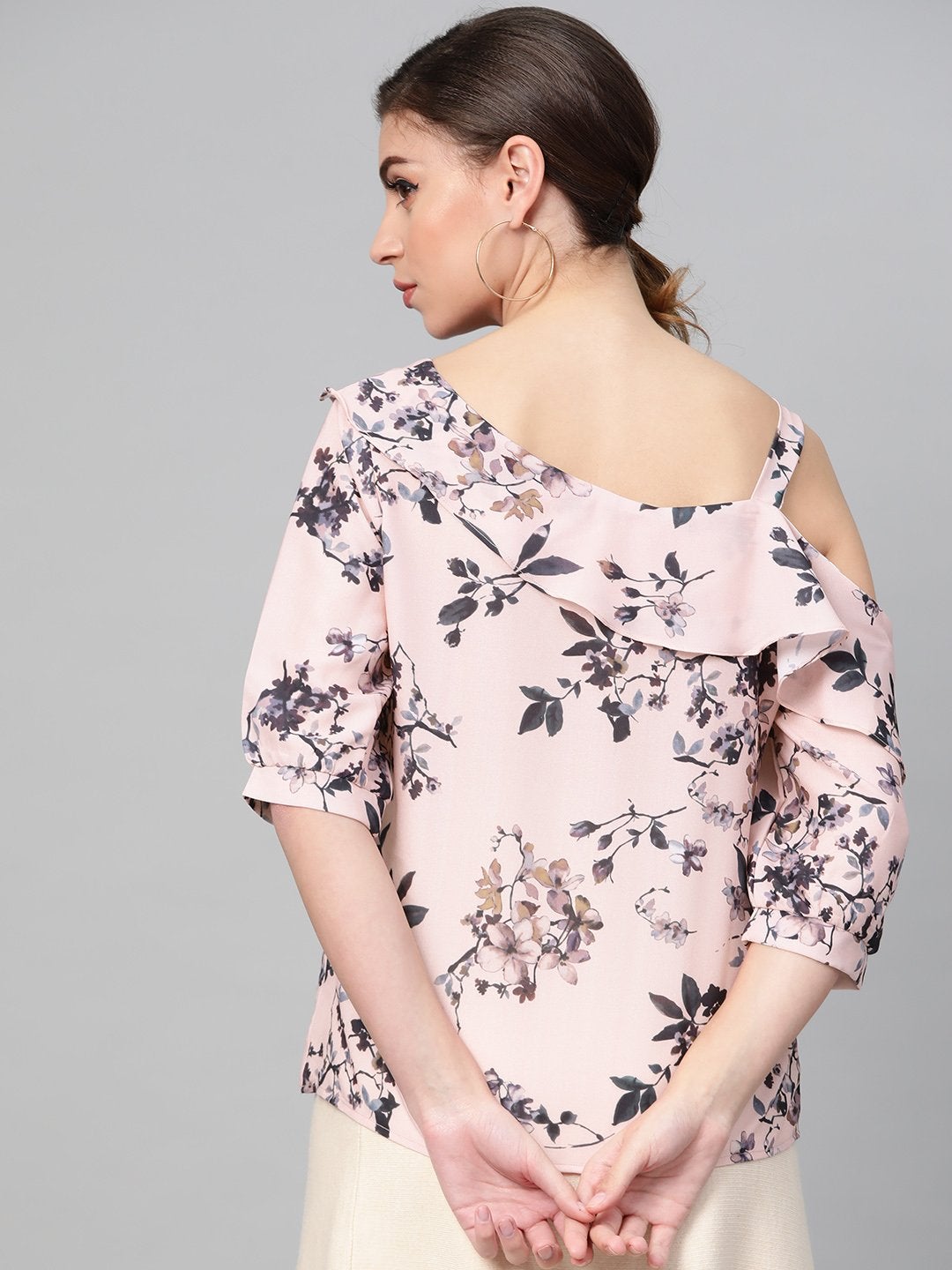 Women's Pink Floral One Strap Top