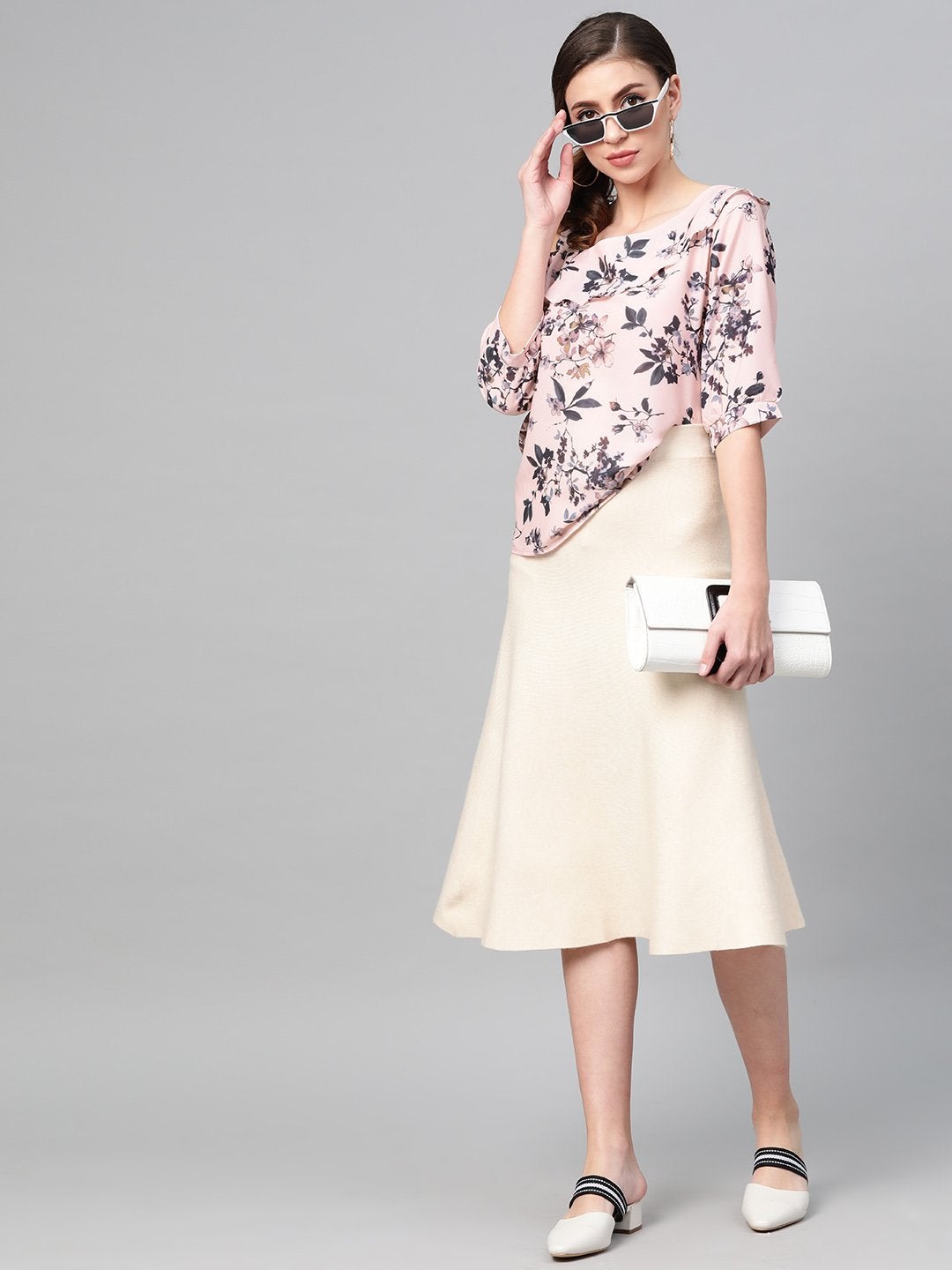 Women's Pink Floral One Strap Top
