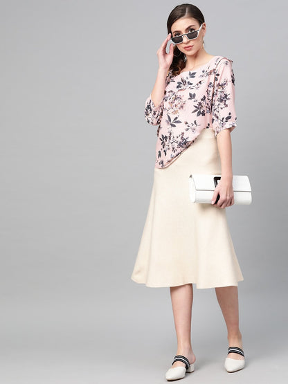 Women's Pink Floral One Strap Top