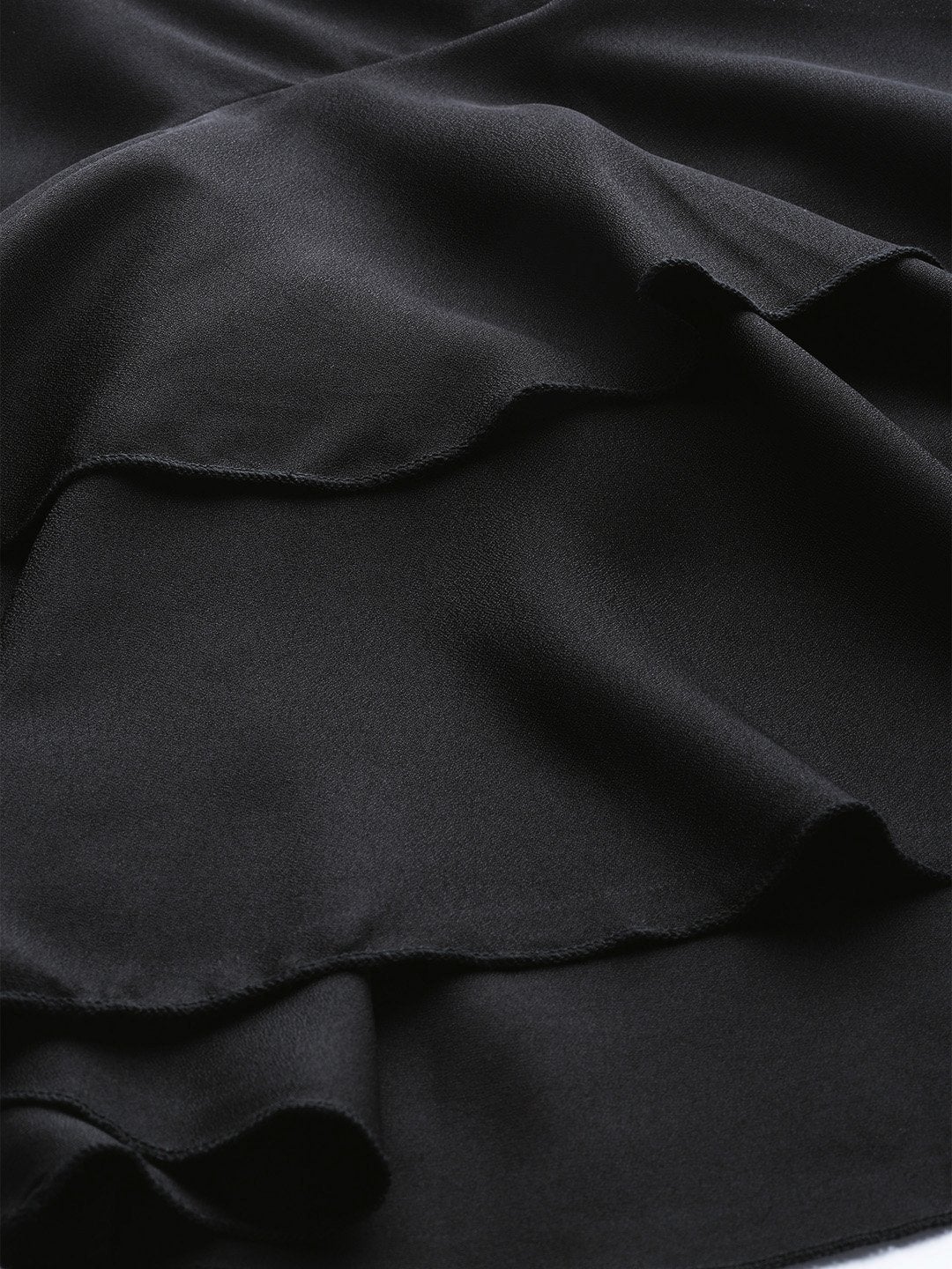 Women's Black Frilly Sleeve Back Detail Top