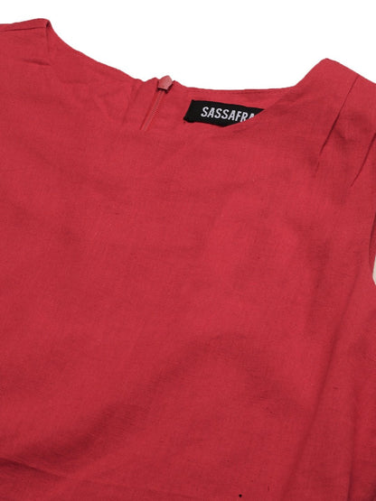 Women's Red Side Knot Sleeveless Top