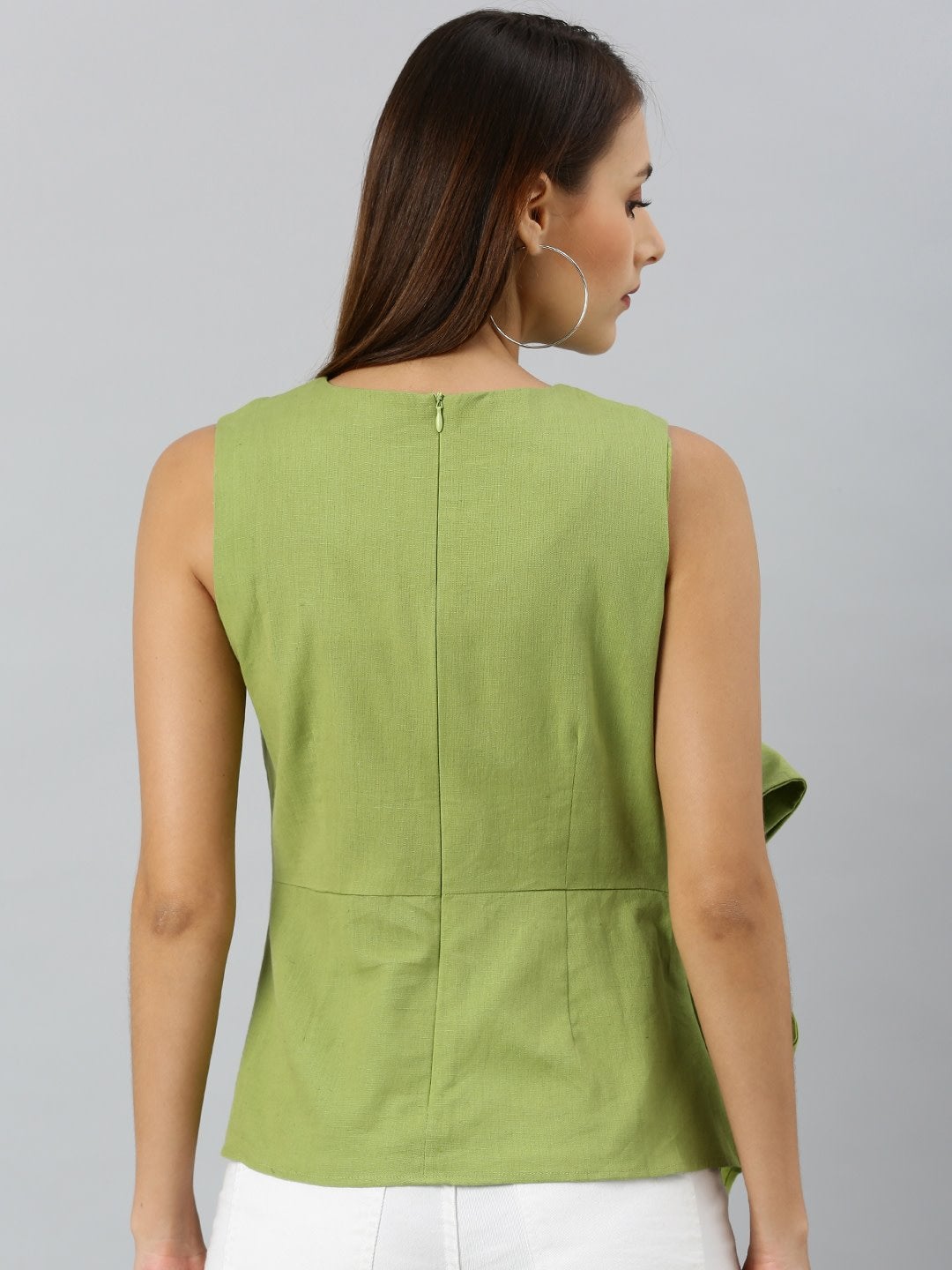 Women's Mint Green Side Knot Sleeveless Top