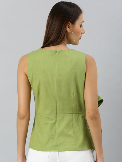 Women's Mint Green Side Knot Sleeveless Top