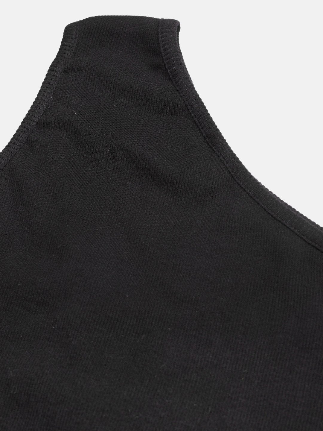Women's Black One Shoulder Crop Top