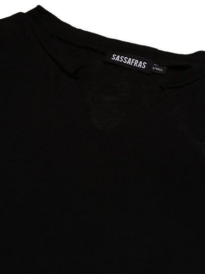 Women's Black Front Knot Crop Top