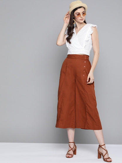 Women's White Schiffli Wrap Crop Top