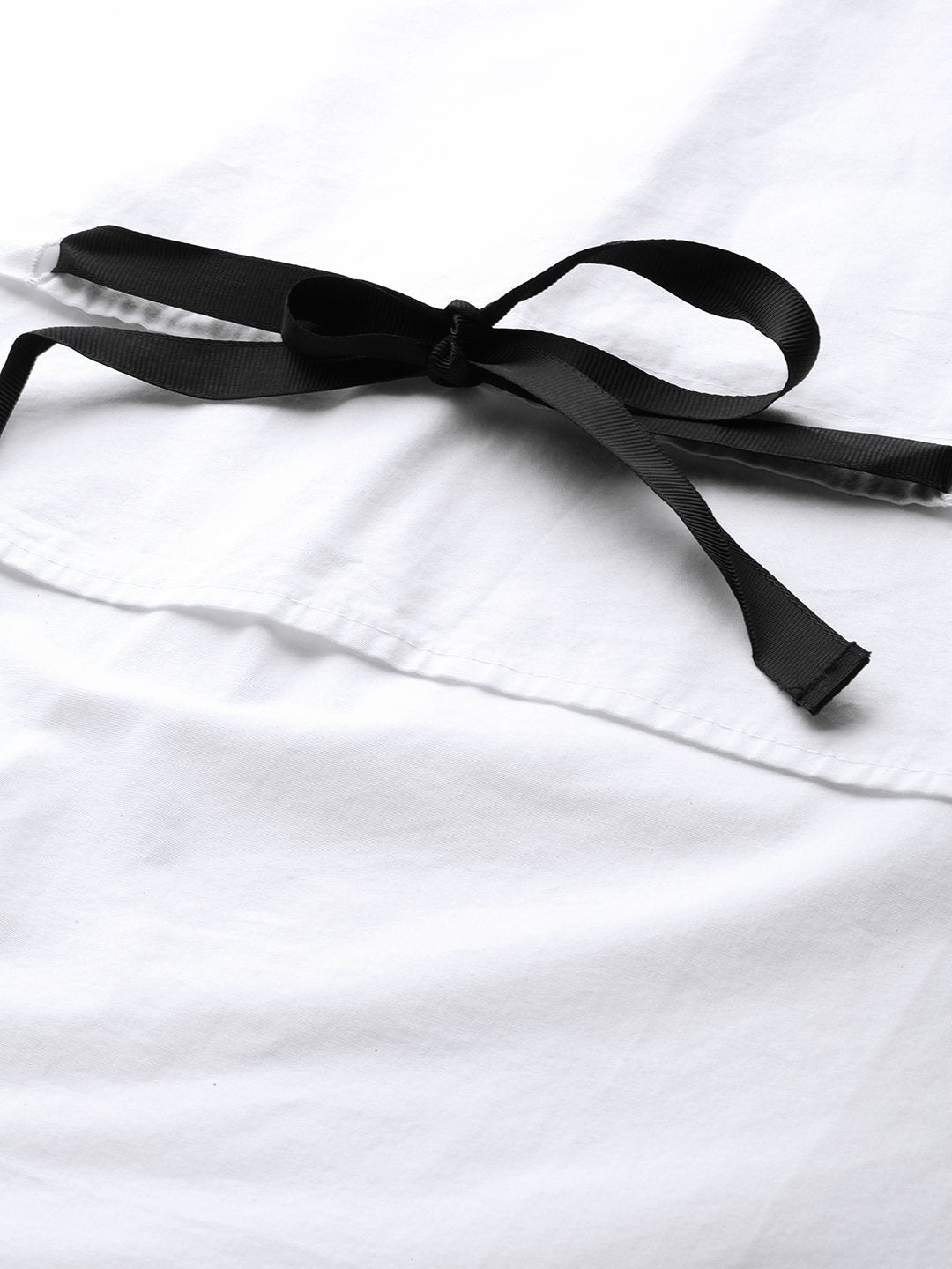 Women's White High Low Tape Detail Boxy Top