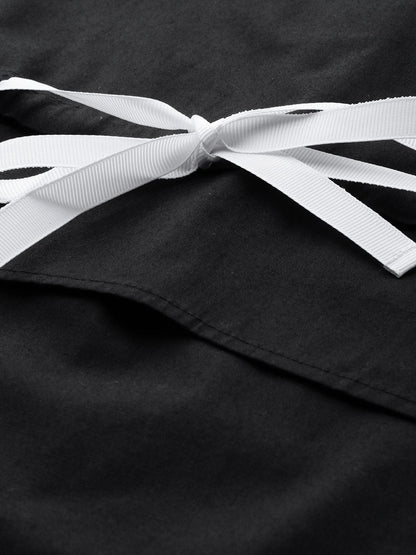Women's Black High Low Tape Detail Boxy Top