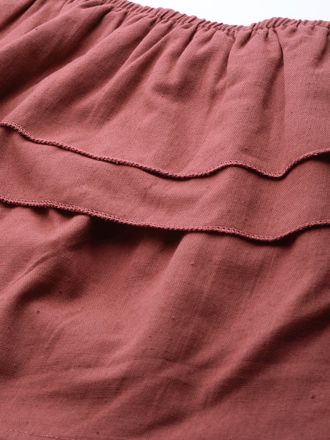 Women's Burgundy Off Shoulder Layer Crop Top