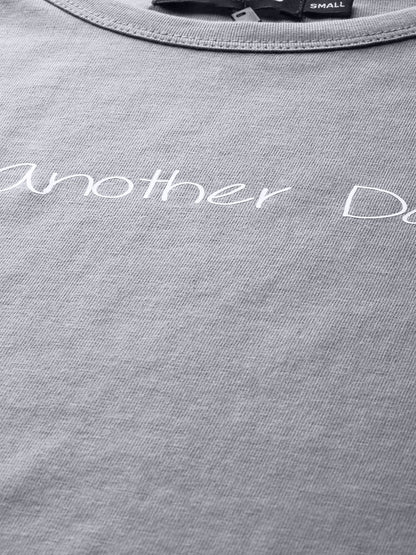 Women's Grey Just-Another-Day Crop T-Shirt