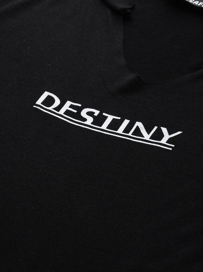 Women's Black Twisted Knot Destiny Crop T-Shirt