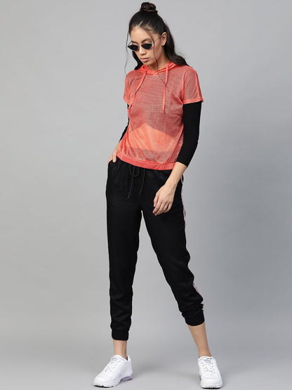 Women's Black Rib Twisted Knot Crop Top