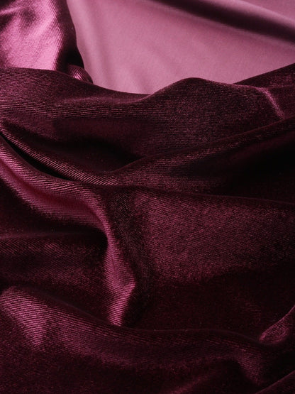 Women's Burgundy Velvet Cowl Neck Top