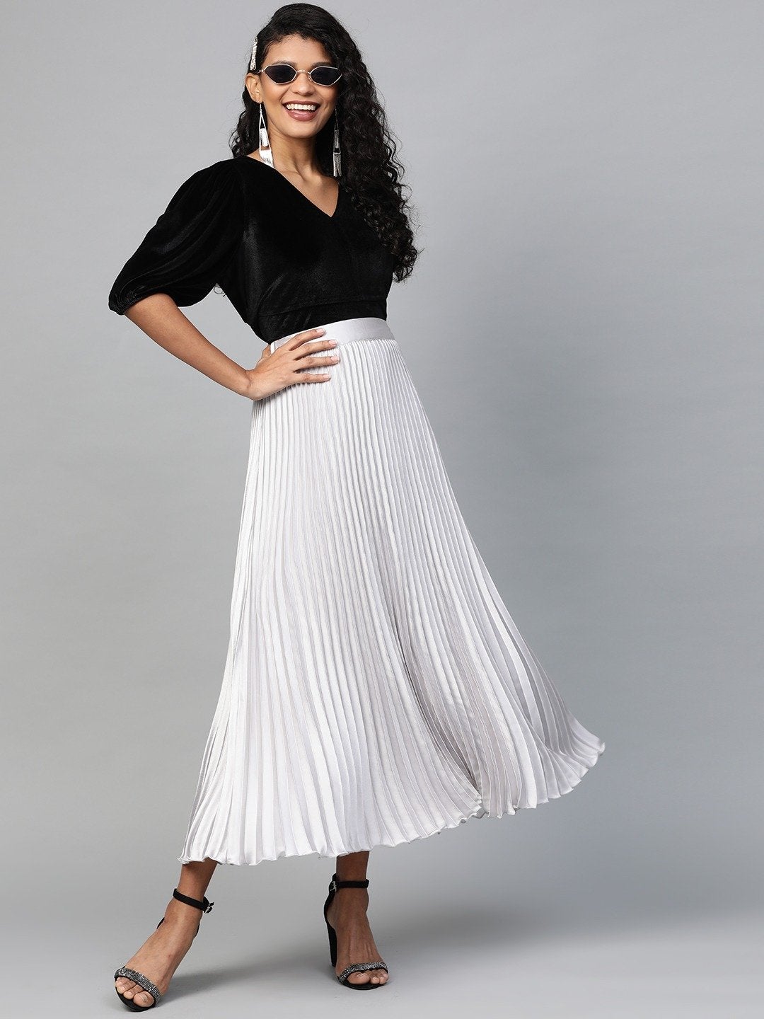 Women's Black Velvet Boxy Top