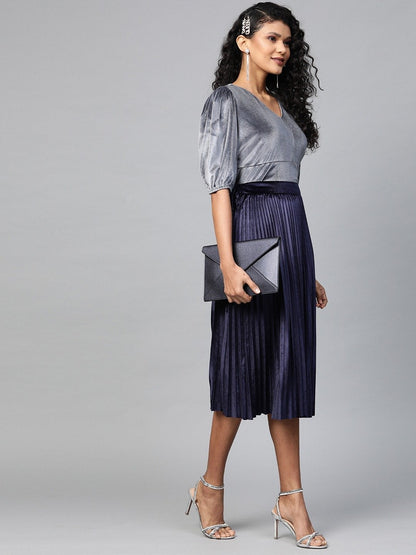 Women's Grey Velvet Boxy Top