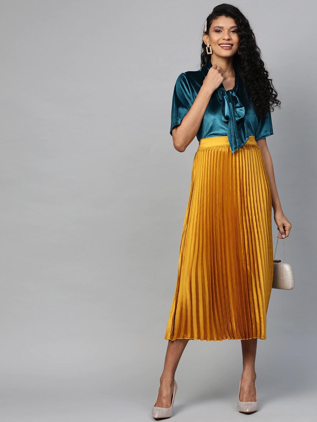 Women's Teal Velvet Tie-Up Detail Top
