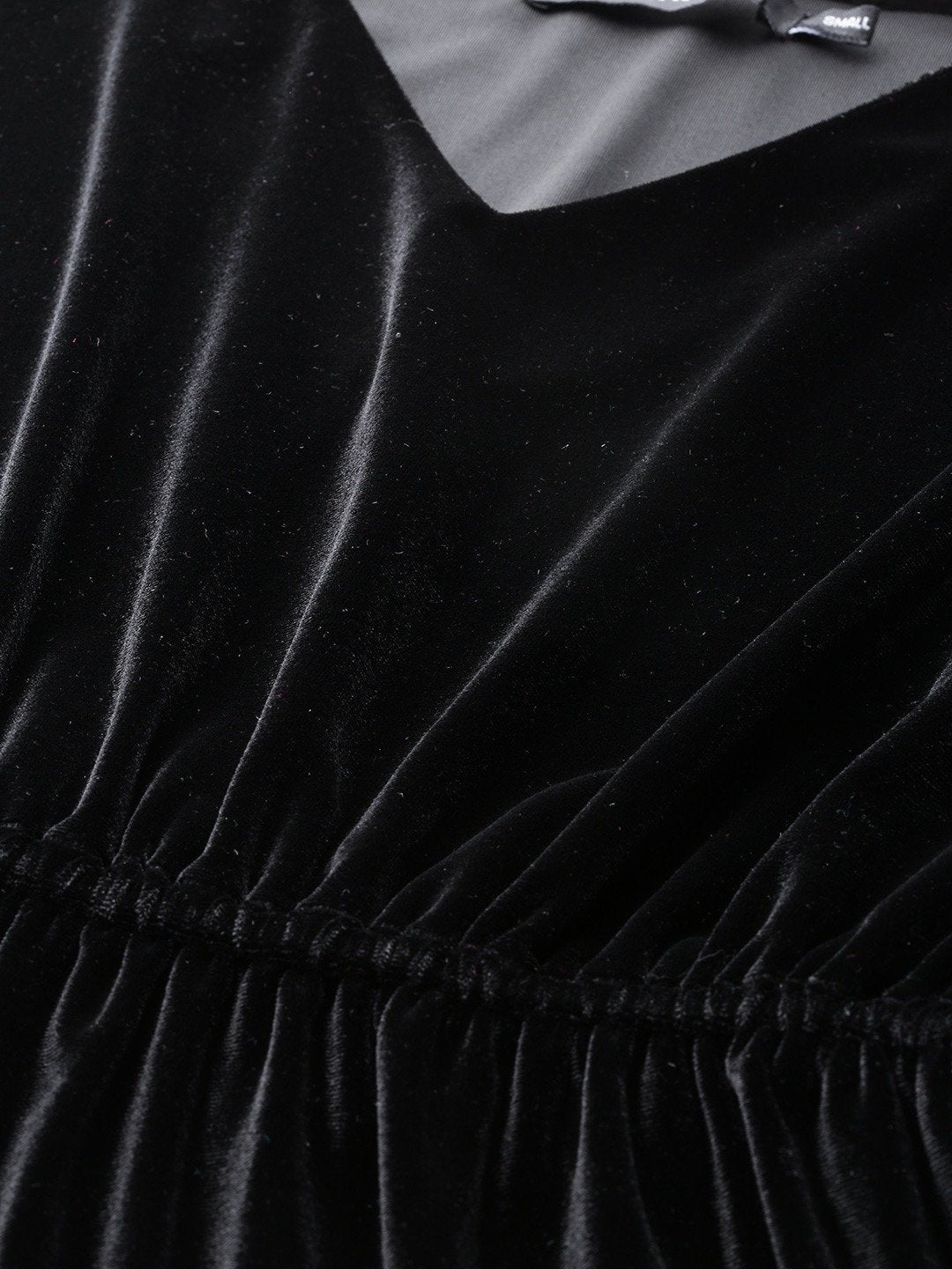 Women's Black Velvet Peplum Top