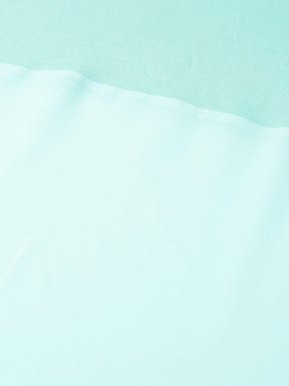 Women's Light Blue Side Slit Longline Top