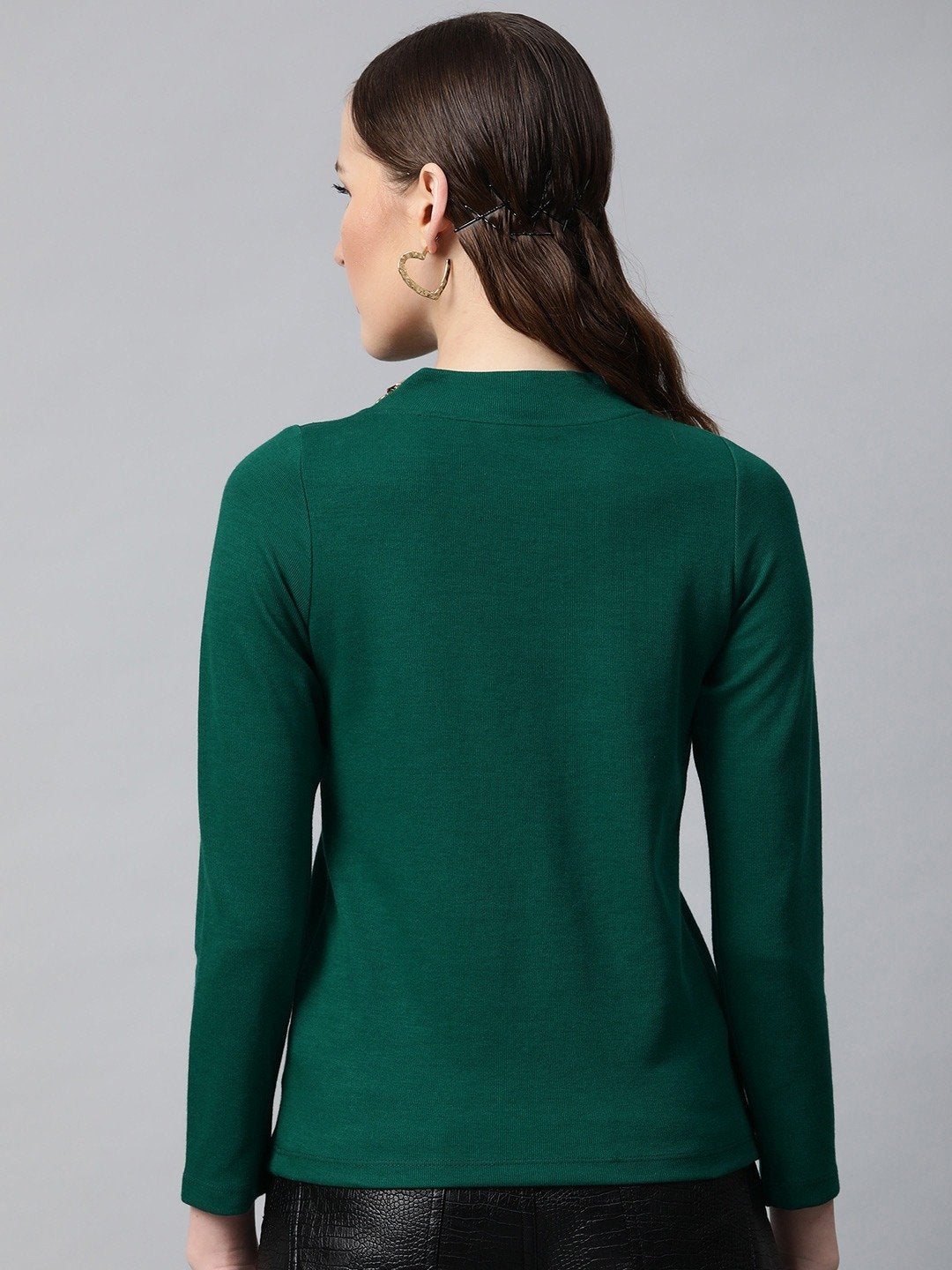 Women's Emerald High Neck Rib Top