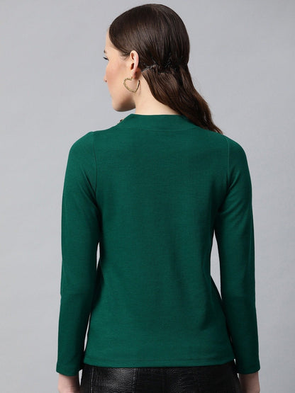 Women's Emerald High Neck Rib Top