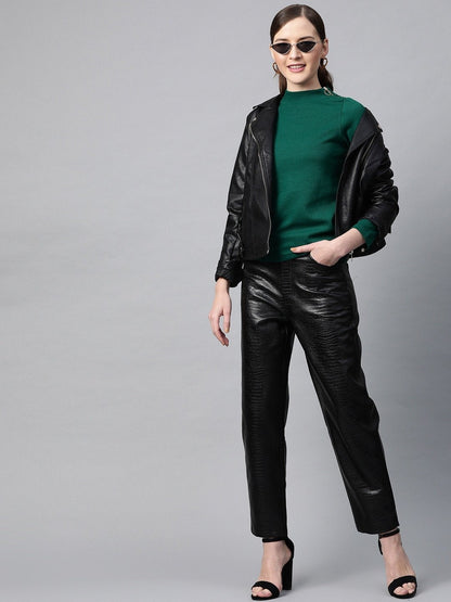 Women's Emerald High Neck Rib Top