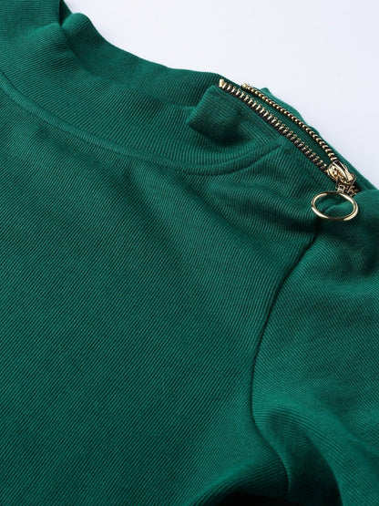 Women's Emerald High Neck Rib Top