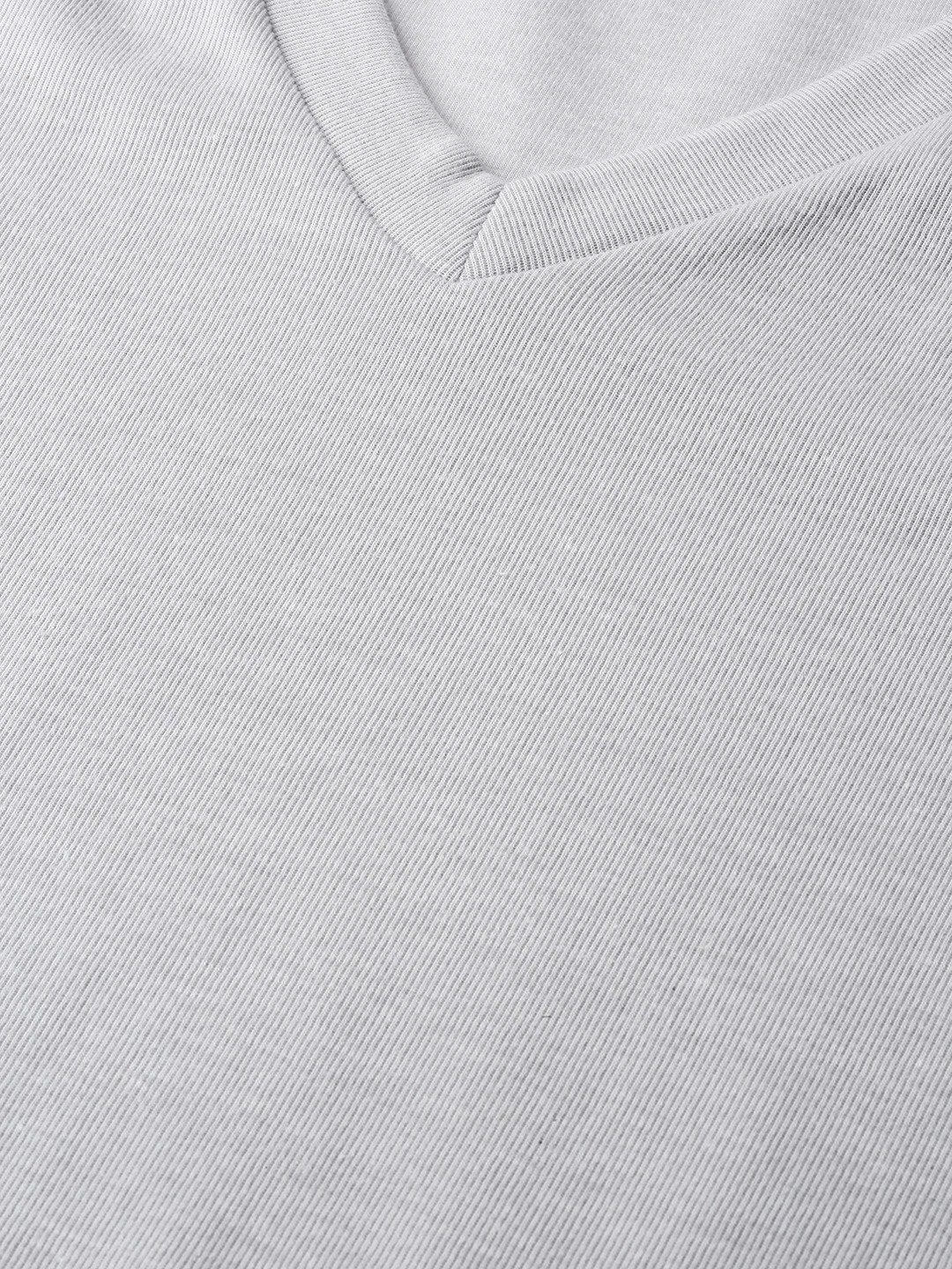 Women's Grey V-Neck Rib Top