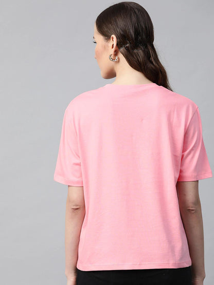 Women's Pink Live-Learn-Love Regular T-Shirt