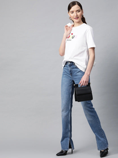 Women's White Amour-Print T-Shirt