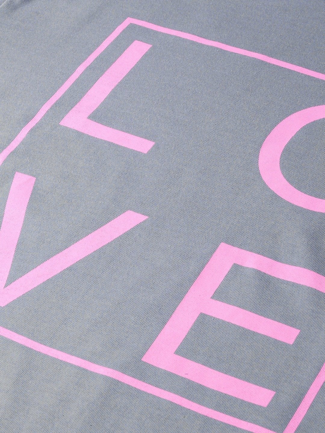 Women's Grey Love-Print T-Shirt