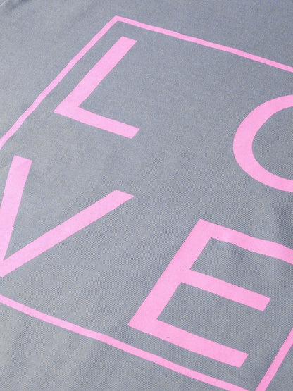 Women's Grey Love-Print T-Shirt